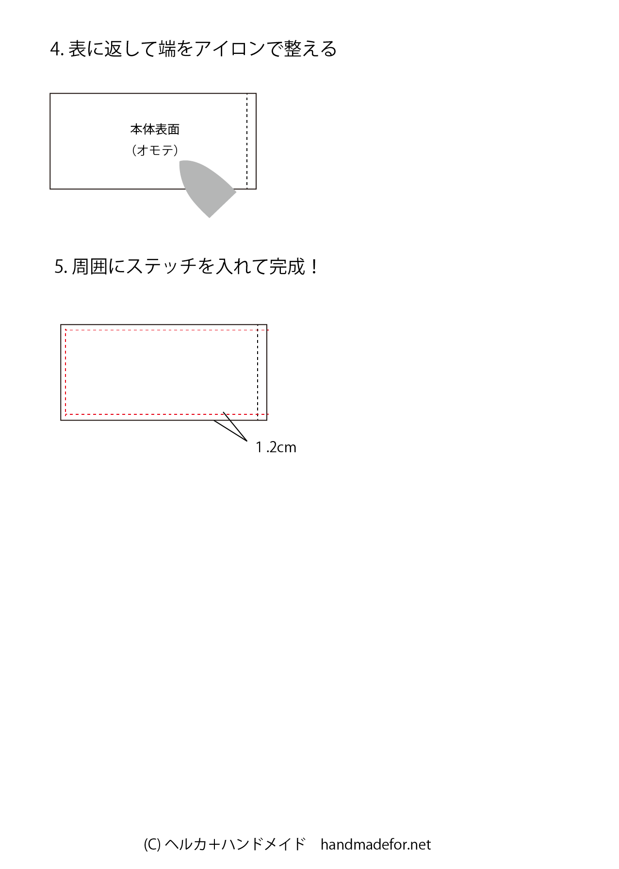 リバーシブル枕カバーの無料型紙と作り方 ヘルカハンドメイド