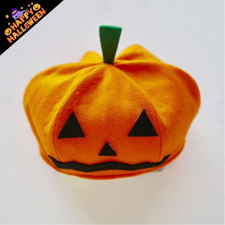 ハロウィン衣装 子供 80 1 かぼちゃベレー帽の無料型紙と作り方 ヘルカハンドメイド