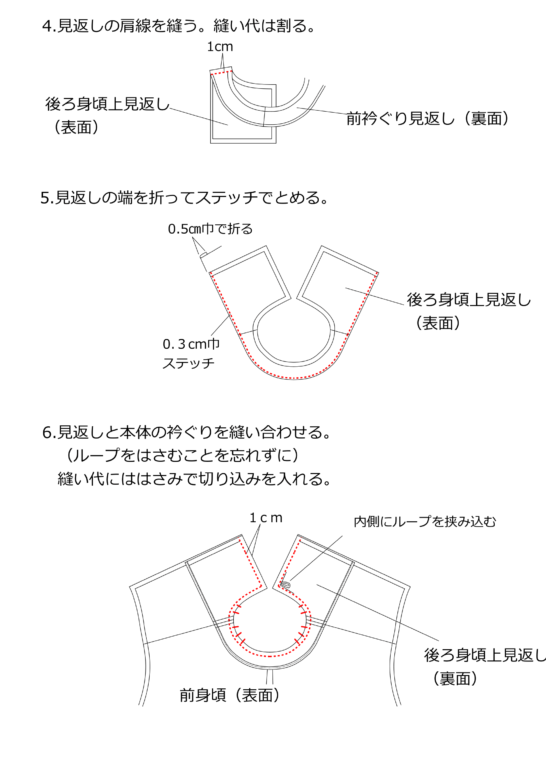 フレンチスリーブチュニックブラスの作り方その２